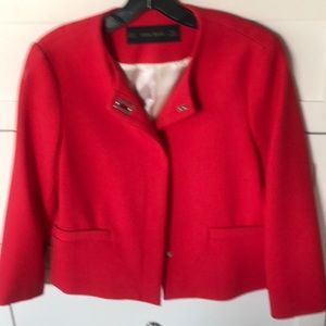 Zara red cropped jacket